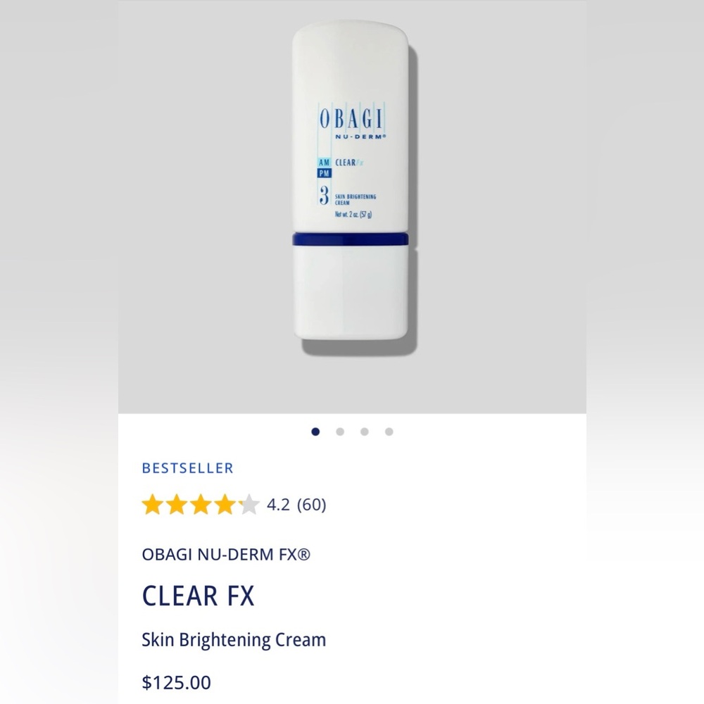 $125 Authentic OBAGI Nu-Derm Fx STEP 3 CLEAR FX 2 OZ (57g)